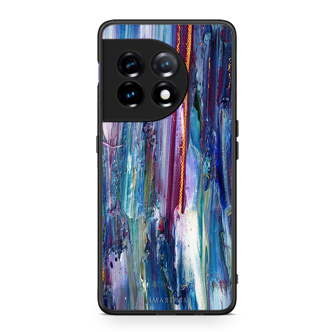 Θήκη OnePlus 11 5G Paint Winter από τη Smartfits με σχέδιο στο πίσω μέρος και μαύρο περίβλημα | OnePlus 11 5G Paint Winter Case with Colorful Back and Black Bezels