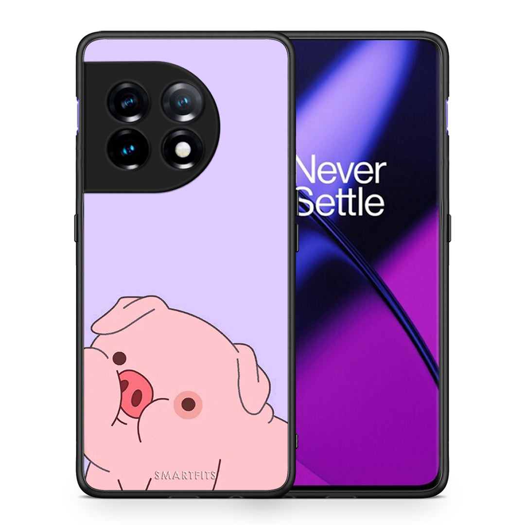 Θήκη OnePlus 11R / ACE 2 5G Pig Love 2 από τη Smartfits με σχέδιο στο πίσω μέρος και μαύρο περίβλημα | OnePlus 11R / ACE 2 5G Pig Love 2 Case with Colorful Back and Black Bezels