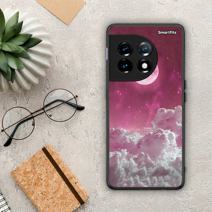 Θήκη OnePlus 11 5G Pink Moon από τη Smartfits με σχέδιο στο πίσω μέρος και μαύρο περίβλημα | OnePlus 11 5G Pink Moon Case with Colorful Back and Black Bezels
