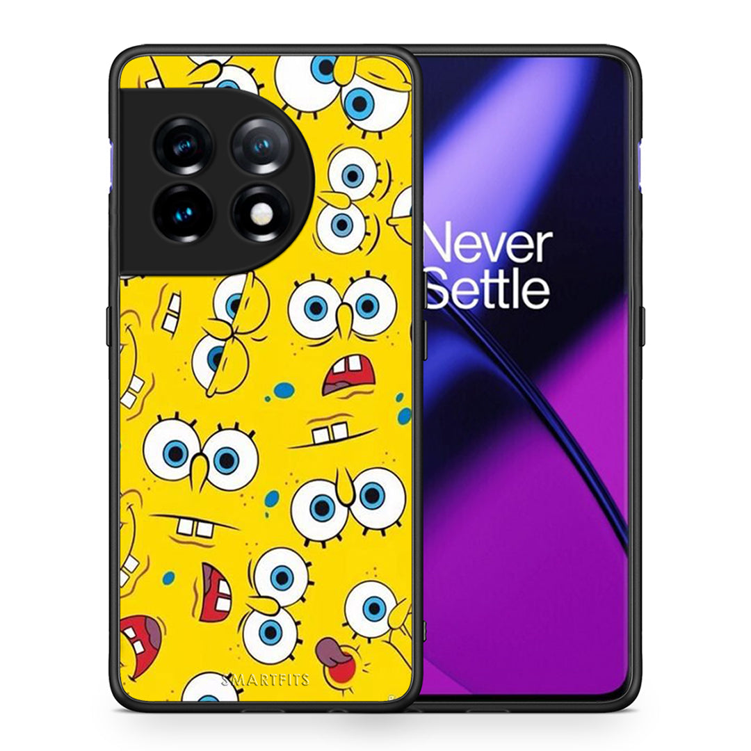 Θήκη OnePlus 11 5G PopArt Sponge από τη Smartfits με σχέδιο στο πίσω μέρος και μαύρο περίβλημα | OnePlus 11 5G PopArt Sponge Case with Colorful Back and Black Bezels