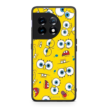 Θήκη OnePlus 11 5G PopArt Sponge από τη Smartfits με σχέδιο στο πίσω μέρος και μαύρο περίβλημα | OnePlus 11 5G PopArt Sponge Case with Colorful Back and Black Bezels