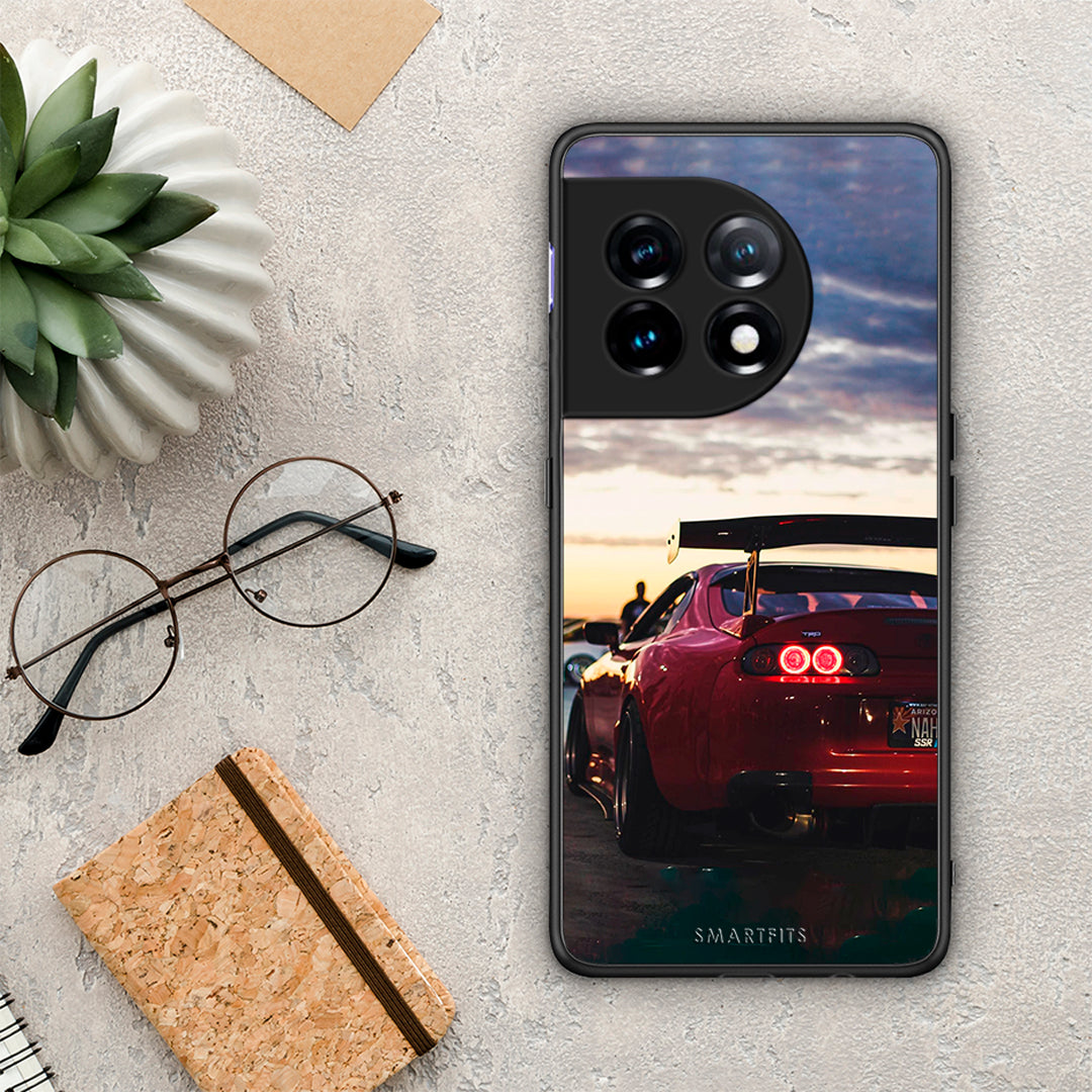 Θήκη OnePlus 11 5G Racing Supra από τη Smartfits με σχέδιο στο πίσω μέρος και μαύρο περίβλημα | OnePlus 11 5G Racing Supra Case with Colorful Back and Black Bezels