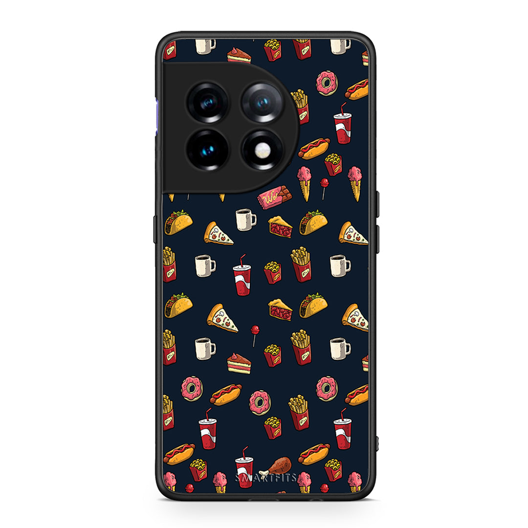 Θήκη OnePlus 11 5G Random Hungry από τη Smartfits με σχέδιο στο πίσω μέρος και μαύρο περίβλημα | OnePlus 11 5G Random Hungry Case with Colorful Back and Black Bezels