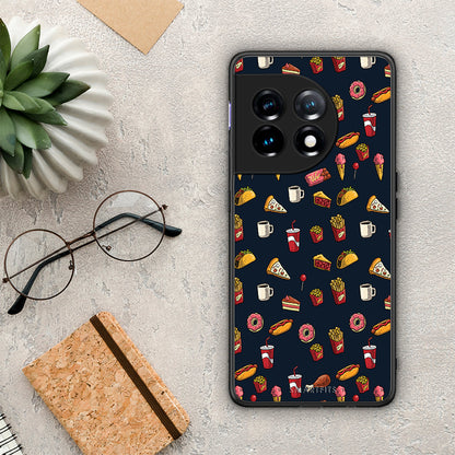 Θήκη OnePlus 11 5G Random Hungry από τη Smartfits με σχέδιο στο πίσω μέρος και μαύρο περίβλημα | OnePlus 11 5G Random Hungry Case with Colorful Back and Black Bezels