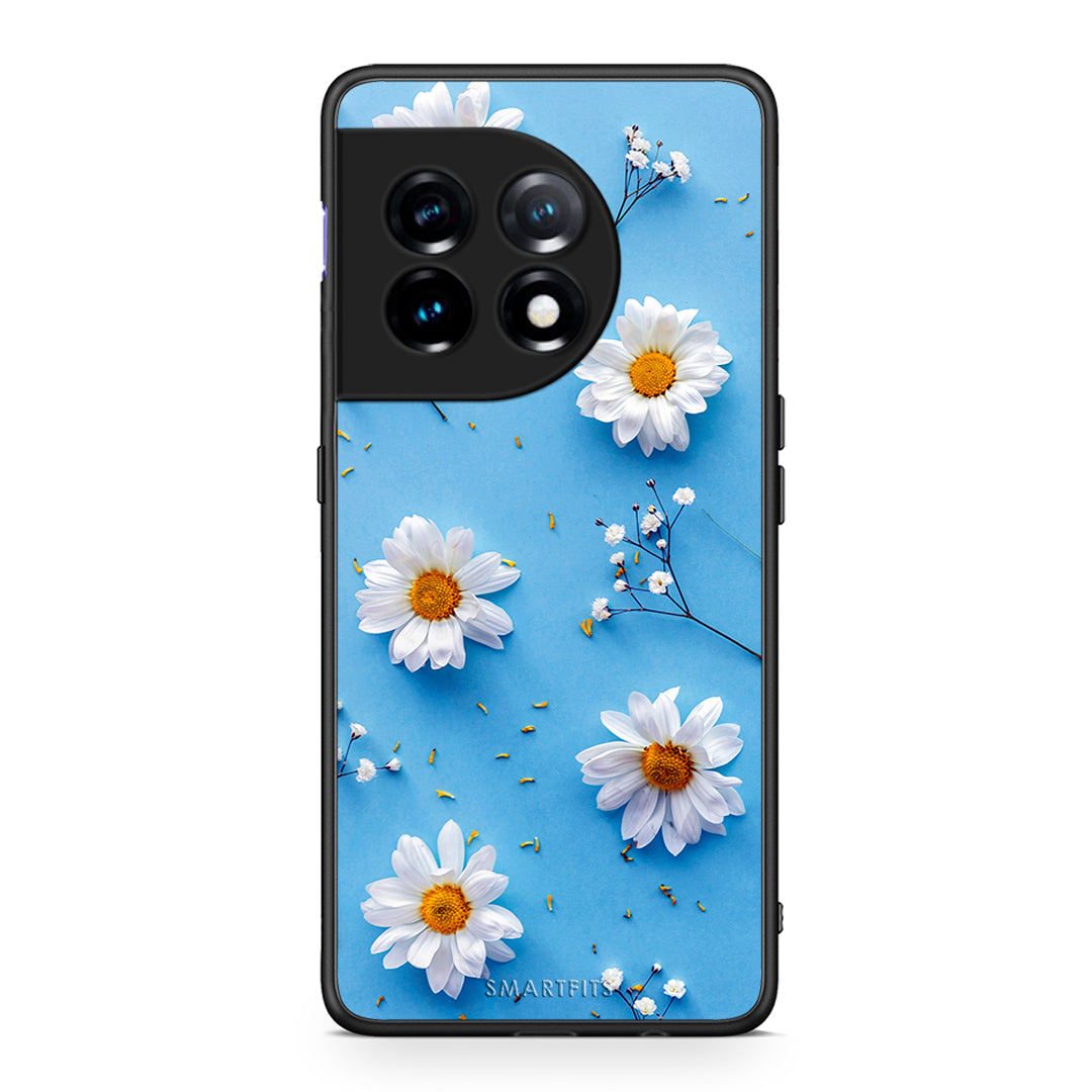 Θήκη OnePlus 11R / ACE 2 5G Real Daisies από τη Smartfits με σχέδιο στο πίσω μέρος και μαύρο περίβλημα | OnePlus 11R / ACE 2 5G Real Daisies Case with Colorful Back and Black Bezels