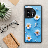 Thumbnail for Θήκη OnePlus 11 5G Real Daisies από τη Smartfits με σχέδιο στο πίσω μέρος και μαύρο περίβλημα | OnePlus 11 5G Real Daisies Case with Colorful Back and Black Bezels