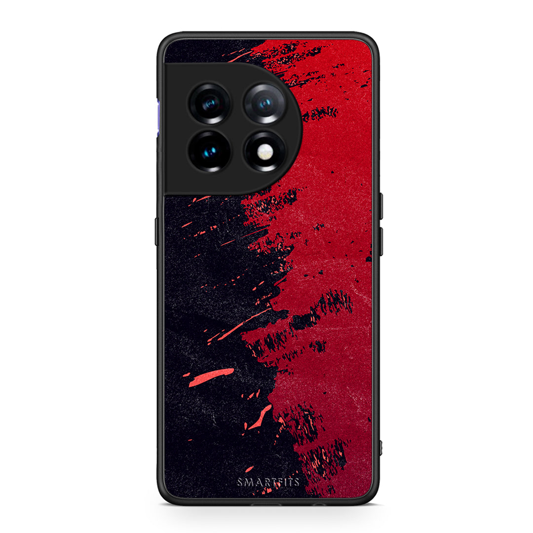 Θήκη OnePlus 11 5G Red Paint από τη Smartfits με σχέδιο στο πίσω μέρος και μαύρο περίβλημα | OnePlus 11 5G Red Paint Case with Colorful Back and Black Bezels