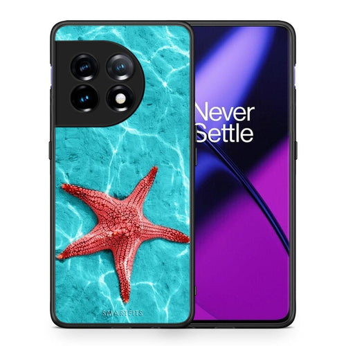 Θήκη OnePlus 11 5G Red Starfish από τη Smartfits με σχέδιο στο πίσω μέρος και μαύρο περίβλημα | OnePlus 11 5G Red Starfish Case with Colorful Back and Black Bezels