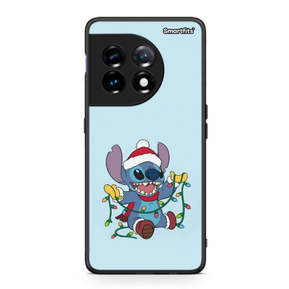 Θήκη OnePlus 11R / ACE 2 5G Santa Stich από τη Smartfits με σχέδιο στο πίσω μέρος και μαύρο περίβλημα | OnePlus 11R / ACE 2 5G Santa Stich Case with Colorful Back and Black Bezels