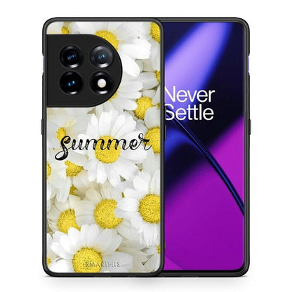 Θήκη OnePlus 11 5G Summer Daisies από τη Smartfits με σχέδιο στο πίσω μέρος και μαύρο περίβλημα | OnePlus 11 5G Summer Daisies Case with Colorful Back and Black Bezels