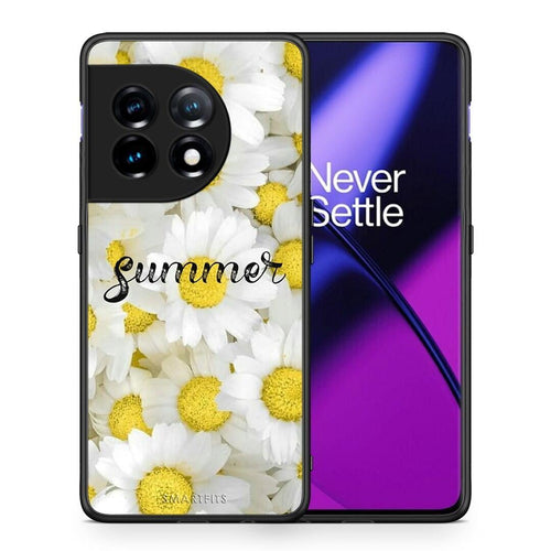 Θήκη OnePlus 11 5G Summer Daisies από τη Smartfits με σχέδιο στο πίσω μέρος και μαύρο περίβλημα | OnePlus 11 5G Summer Daisies Case with Colorful Back and Black Bezels