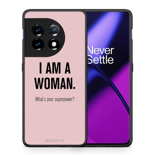 Θήκη OnePlus 11R / ACE 2 5G Superpower Woman από τη Smartfits με σχέδιο στο πίσω μέρος και μαύρο περίβλημα | OnePlus 11R / ACE 2 5G Superpower Woman Case with Colorful Back and Black Bezels