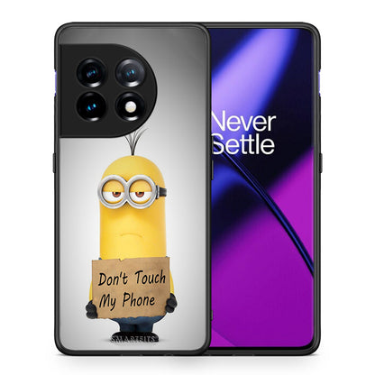 Θήκη OnePlus 11 5G Text Minion από τη Smartfits με σχέδιο στο πίσω μέρος και μαύρο περίβλημα | OnePlus 11 5G Text Minion Case with Colorful Back and Black Bezels