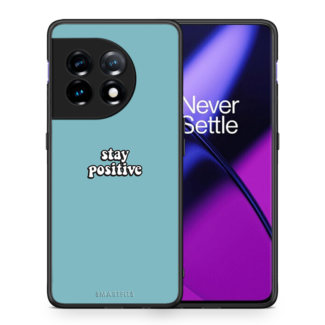 Θήκη OnePlus 11 5G Text Positive από τη Smartfits με σχέδιο στο πίσω μέρος και μαύρο περίβλημα | OnePlus 11 5G Text Positive Case with Colorful Back and Black Bezels