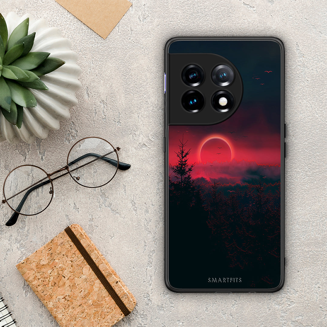 Θήκη OnePlus 11R / ACE 2 5G Tropic Sunset από τη Smartfits με σχέδιο στο πίσω μέρος και μαύρο περίβλημα | OnePlus 11R / ACE 2 5G Tropic Sunset Case with Colorful Back and Black Bezels