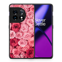 Thumbnail for Θήκη OnePlus 11 5G Valentine RoseGarden από τη Smartfits με σχέδιο στο πίσω μέρος και μαύρο περίβλημα | OnePlus 11 5G Valentine RoseGarden Case with Colorful Back and Black Bezels