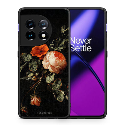Θήκη OnePlus 11R / ACE 2 5G Vintage Roses από τη Smartfits με σχέδιο στο πίσω μέρος και μαύρο περίβλημα | OnePlus 11R / ACE 2 5G Vintage Roses Case with Colorful Back and Black Bezels