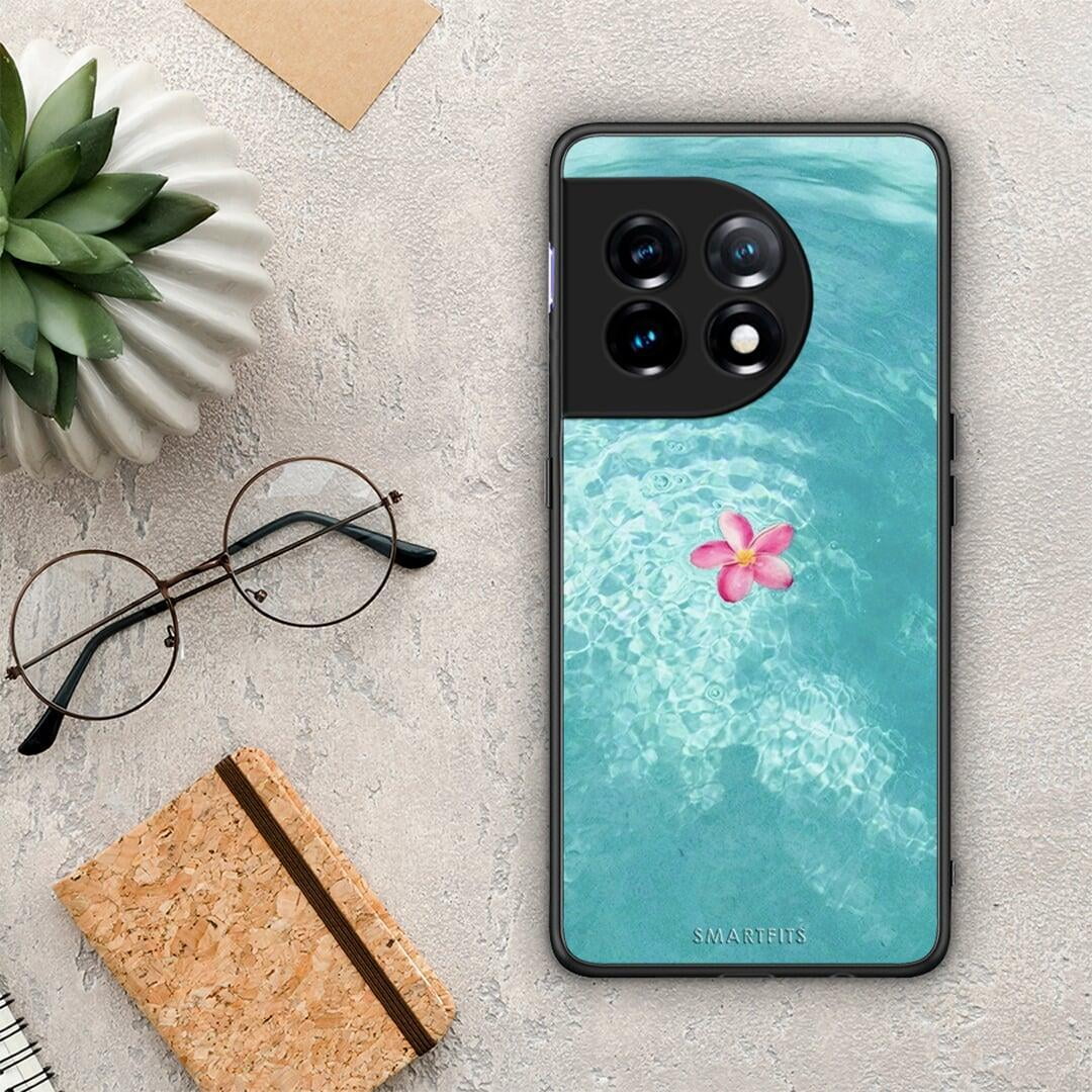Θήκη OnePlus 11 5G Water Flower από τη Smartfits με σχέδιο στο πίσω μέρος και μαύρο περίβλημα | OnePlus 11 5G Water Flower Case with Colorful Back and Black Bezels