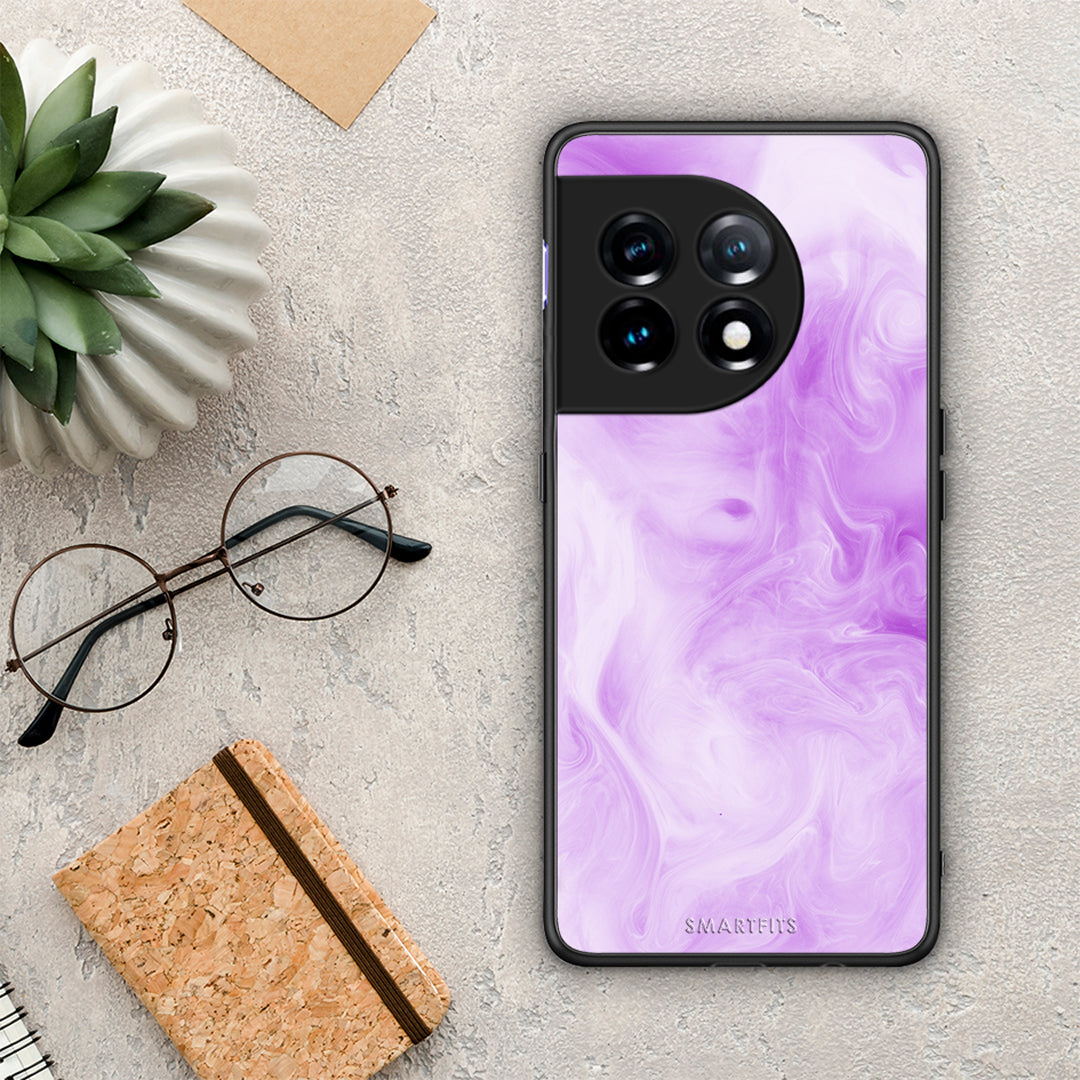 Θήκη OnePlus 11 5G Watercolor Lavender από τη Smartfits με σχέδιο στο πίσω μέρος και μαύρο περίβλημα | OnePlus 11 5G Watercolor Lavender Case with Colorful Back and Black Bezels