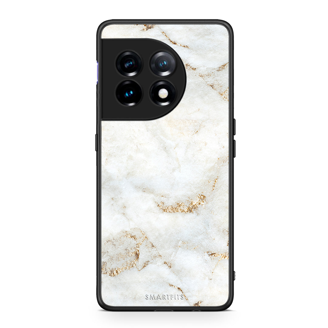 Θήκη OnePlus 11R / ACE 2 5G White Gold Marble από τη Smartfits με σχέδιο στο πίσω μέρος και μαύρο περίβλημα | OnePlus 11R / ACE 2 5G White Gold Marble Case with Colorful Back and Black Bezels