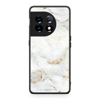 Θήκη OnePlus 11R / ACE 2 5G White Gold Marble από τη Smartfits με σχέδιο στο πίσω μέρος και μαύρο περίβλημα | OnePlus 11R / ACE 2 5G White Gold Marble Case with Colorful Back and Black Bezels