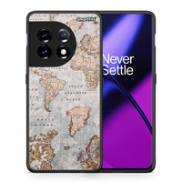 Thumbnail for Θήκη OnePlus 11 5G World Map από τη Smartfits με σχέδιο στο πίσω μέρος και μαύρο περίβλημα | OnePlus 11 5G World Map Case with Colorful Back and Black Bezels