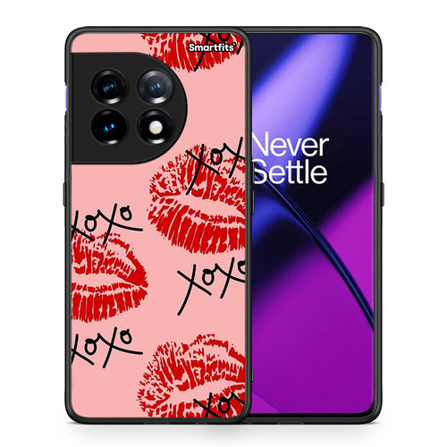 Θήκη OnePlus 11 5G XOXO Lips από τη Smartfits με σχέδιο στο πίσω μέρος και μαύρο περίβλημα | OnePlus 11 5G XOXO Lips Case with Colorful Back and Black Bezels
