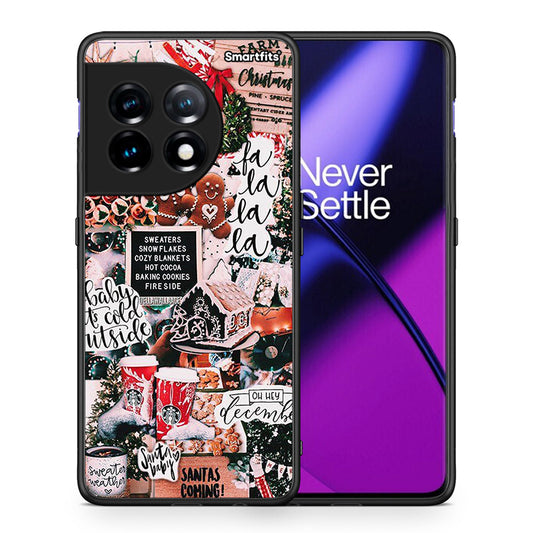 Θήκη OnePlus 11 5G Xmas Habbits από τη Smartfits με σχέδιο στο πίσω μέρος και μαύρο περίβλημα | OnePlus 11 5G Xmas Habbits Case with Colorful Back and Black Bezels