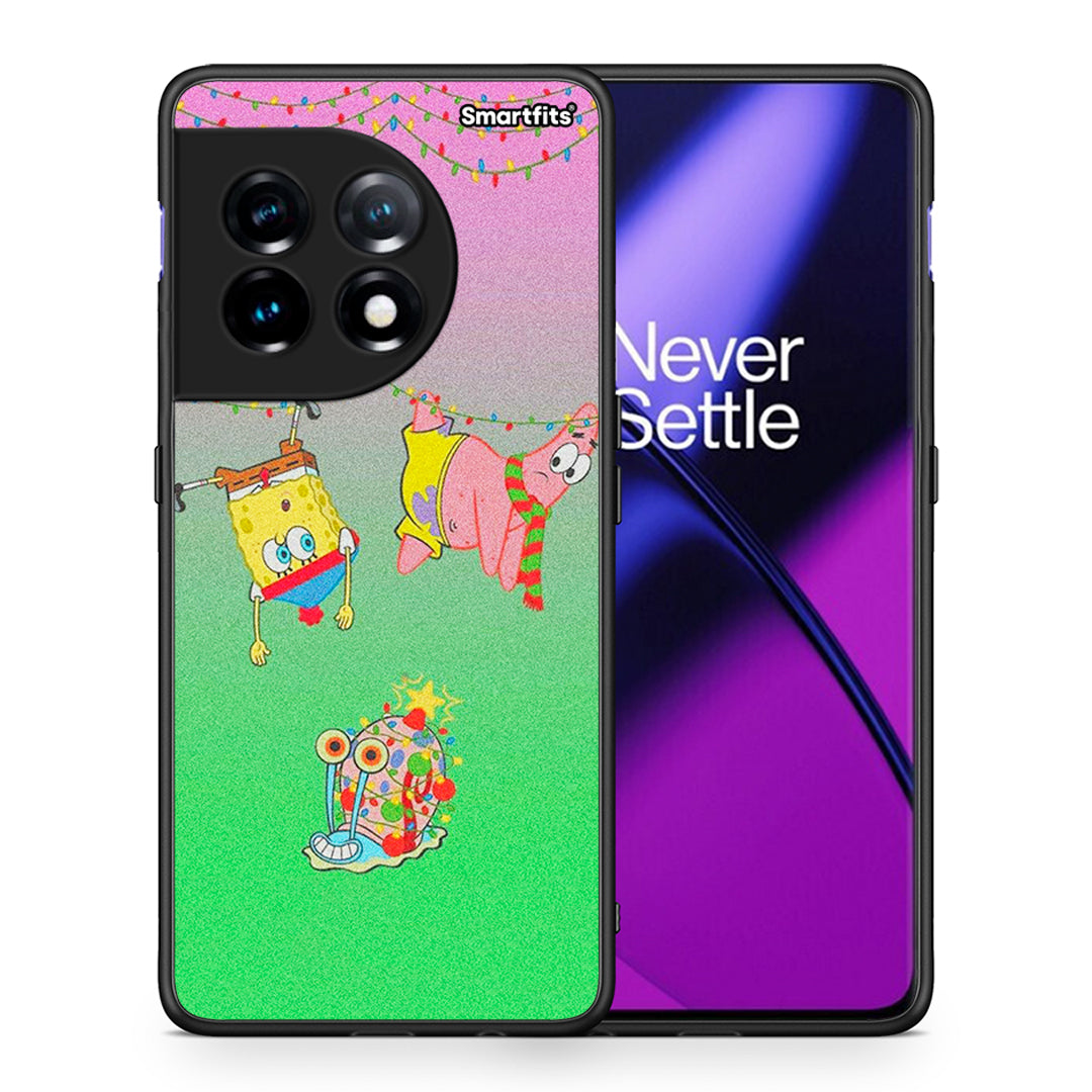 Θήκη OnePlus 11R / ACE 2 5G Xmas Lights από τη Smartfits με σχέδιο στο πίσω μέρος και μαύρο περίβλημα | OnePlus 11R / ACE 2 5G Xmas Lights Case with Colorful Back and Black Bezels