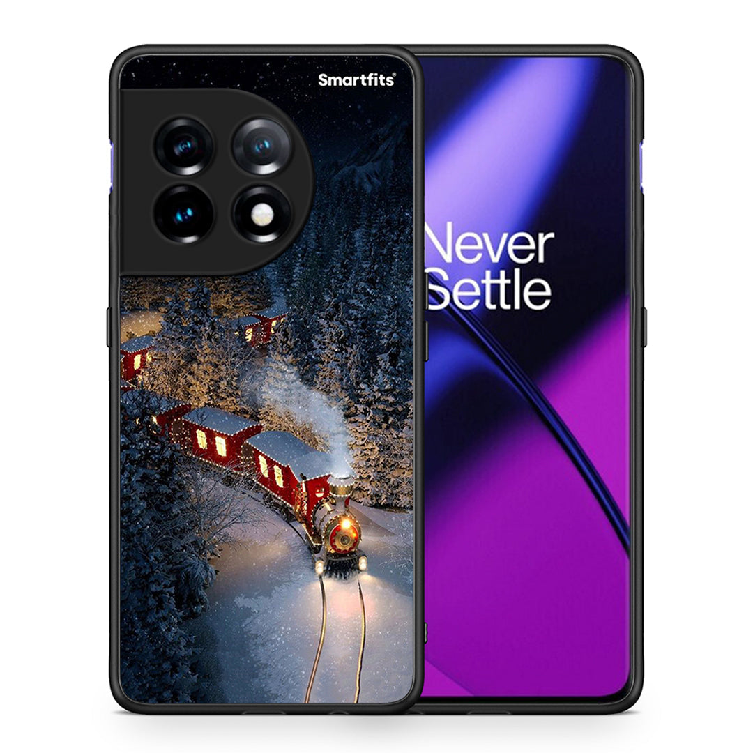 Θήκη OnePlus 11 5G Xmas Train από τη Smartfits με σχέδιο στο πίσω μέρος και μαύρο περίβλημα | OnePlus 11 5G Xmas Train Case with Colorful Back and Black Bezels