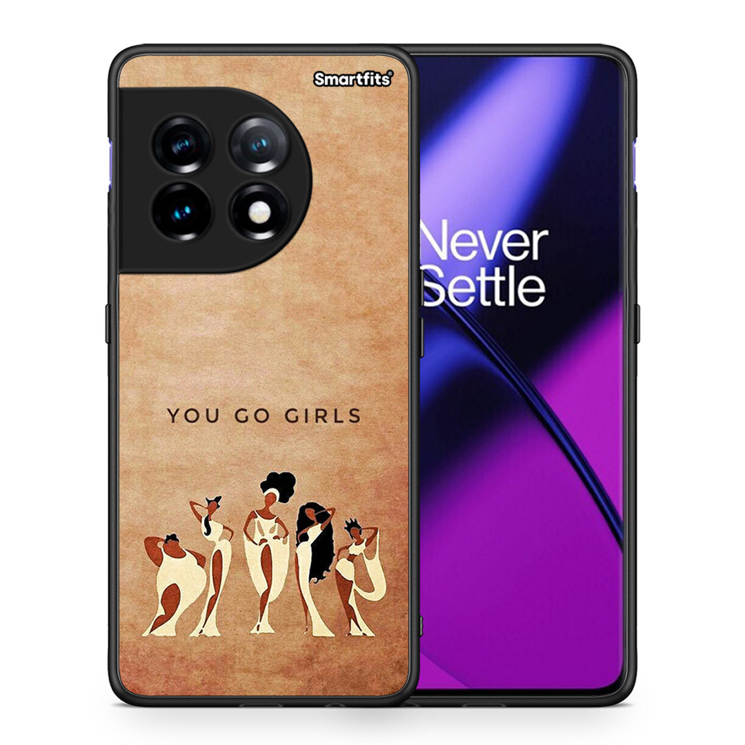 Θήκη OnePlus 11 5G You Go Girl από τη Smartfits με σχέδιο στο πίσω μέρος και μαύρο περίβλημα | OnePlus 11 5G You Go Girl Case with Colorful Back and Black Bezels