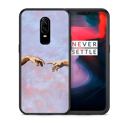 Θήκη OnePlus 6 Adam Hand από τη Smartfits με σχέδιο στο πίσω μέρος και μαύρο περίβλημα | OnePlus 6 Adam Hand case with colorful back and black bezels