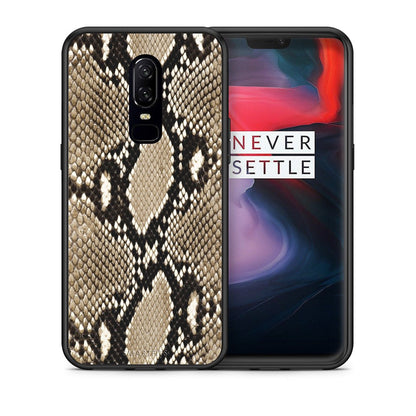 Θήκη OnePlus 6 Fashion Snake Animal από τη Smartfits με σχέδιο στο πίσω μέρος και μαύρο περίβλημα | OnePlus 6 Fashion Snake Animal case with colorful back and black bezels