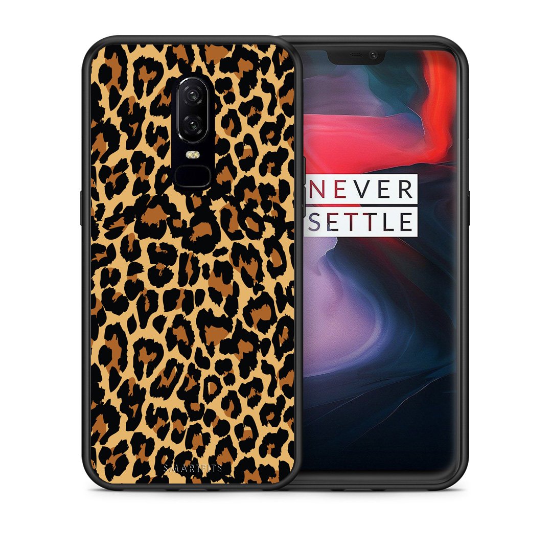 Θήκη OnePlus 6 Leopard Animal από τη Smartfits με σχέδιο στο πίσω μέρος και μαύρο περίβλημα | OnePlus 6 Leopard Animal case with colorful back and black bezels