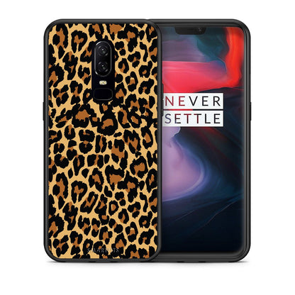 Θήκη OnePlus 6 Leopard Animal από τη Smartfits με σχέδιο στο πίσω μέρος και μαύρο περίβλημα | OnePlus 6 Leopard Animal case with colorful back and black bezels
