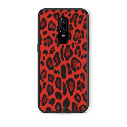 4 - OnePlus 6 Red Leopard Animal case, cover, bumper