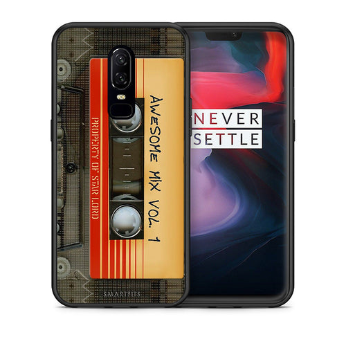 Θήκη OnePlus 6 Awesome Mix από τη Smartfits με σχέδιο στο πίσω μέρος και μαύρο περίβλημα | OnePlus 6 Awesome Mix case with colorful back and black bezels