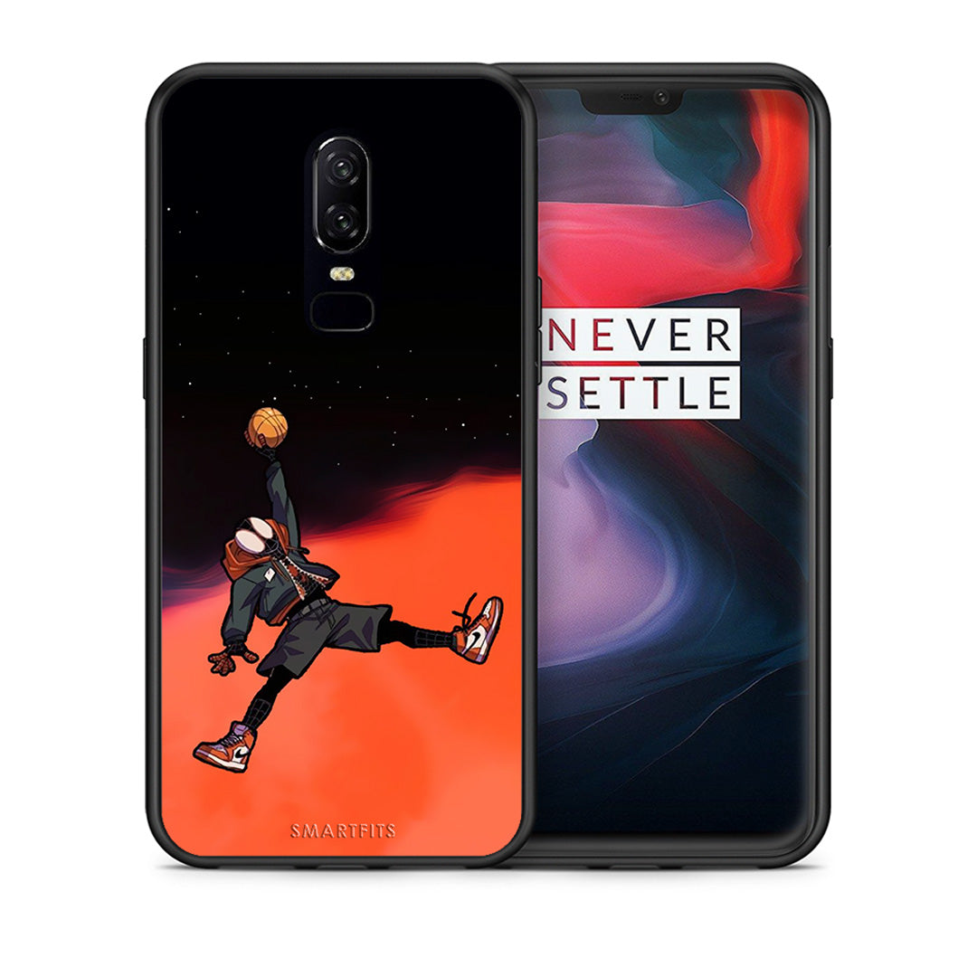 Θήκη OnePlus 6 Basketball Hero από τη Smartfits με σχέδιο στο πίσω μέρος και μαύρο περίβλημα | OnePlus 6 Basketball Hero case with colorful back and black bezels