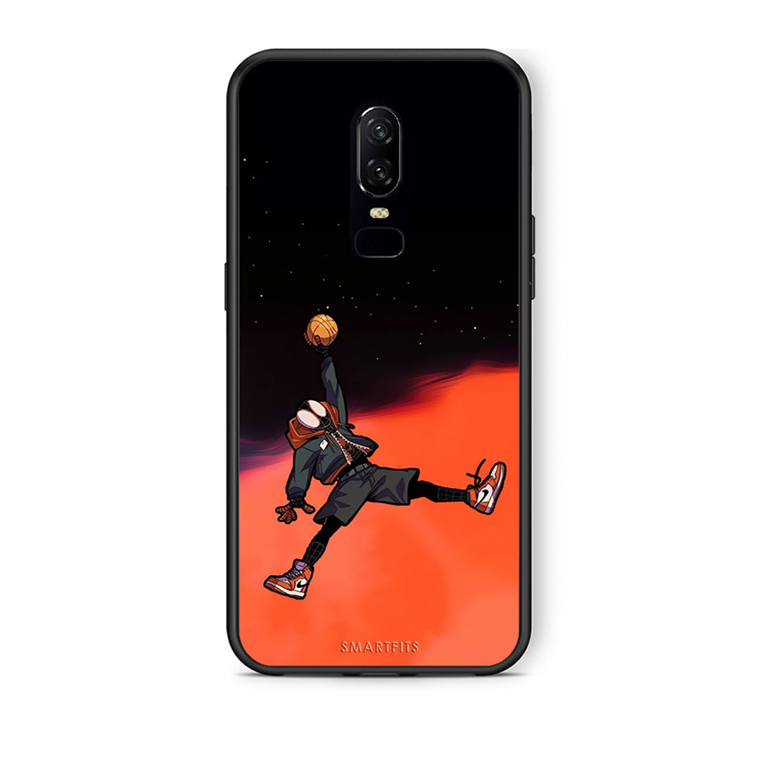 OnePlus 6 Basketball Hero θήκη από τη Smartfits με σχέδιο στο πίσω μέρος και μαύρο περίβλημα | Smartphone case with colorful back and black bezels by Smartfits