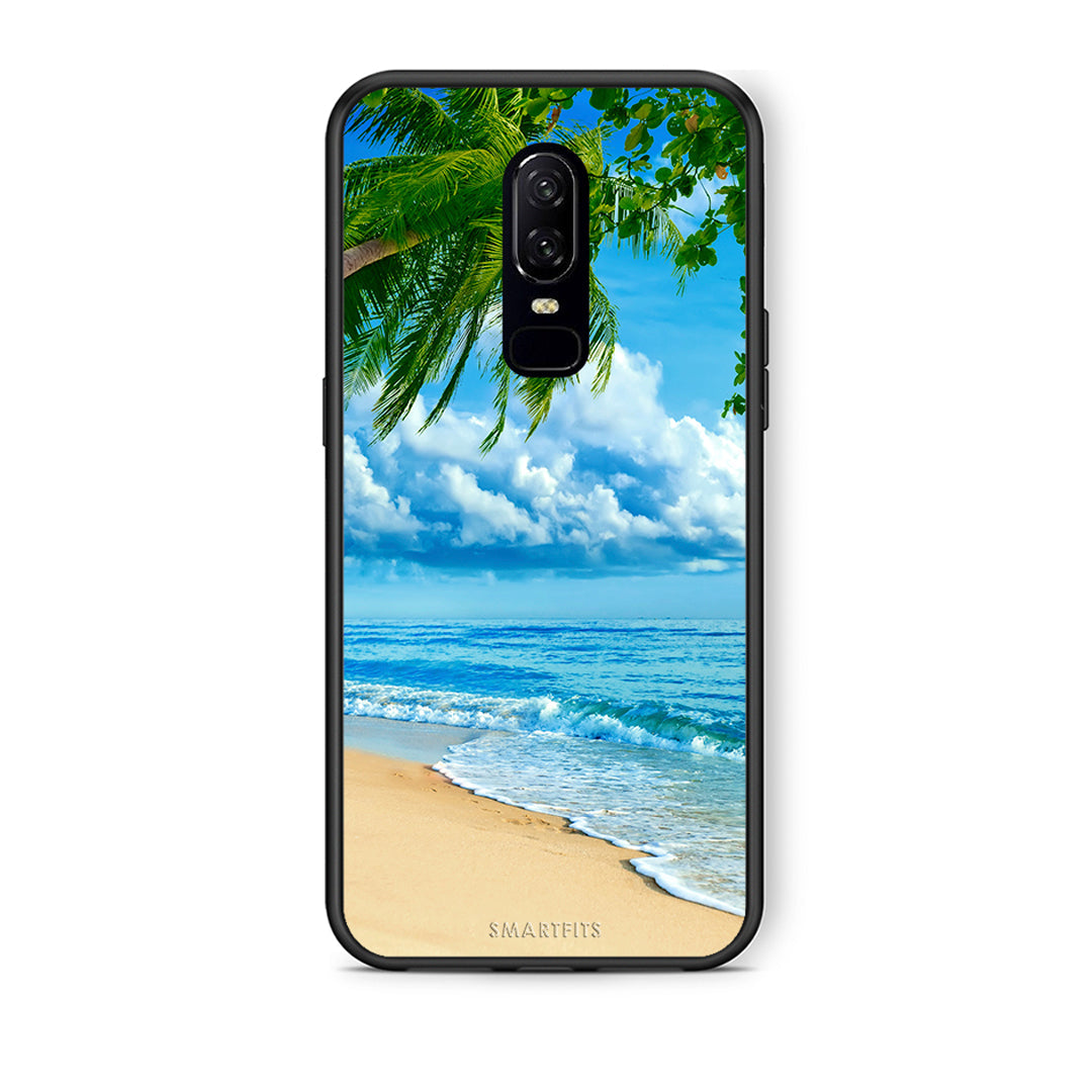 OnePlus 6 Beautiful Beach θήκη από τη Smartfits με σχέδιο στο πίσω μέρος και μαύρο περίβλημα | Smartphone case with colorful back and black bezels by Smartfits