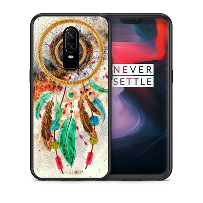 Θήκη OnePlus 6 DreamCatcher Boho από τη Smartfits με σχέδιο στο πίσω μέρος και μαύρο περίβλημα | OnePlus 6 DreamCatcher Boho case with colorful back and black bezels