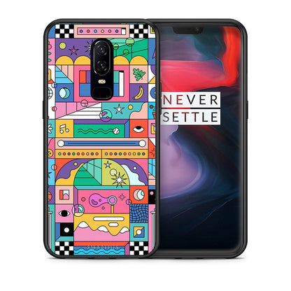 Θήκη OnePlus 6 Bubbles Soap από τη Smartfits με σχέδιο στο πίσω μέρος και μαύρο περίβλημα | OnePlus 6 Bubbles Soap case with colorful back and black bezels