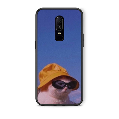 OnePlus 6 Cat Diva θήκη από τη Smartfits με σχέδιο στο πίσω μέρος και μαύρο περίβλημα | Smartphone case with colorful back and black bezels by Smartfits