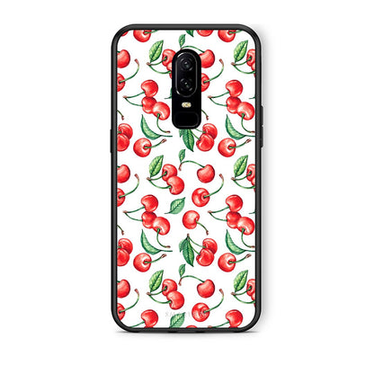 OnePlus 6 Cherry Summer θήκη από τη Smartfits με σχέδιο στο πίσω μέρος και μαύρο περίβλημα | Smartphone case with colorful back and black bezels by Smartfits