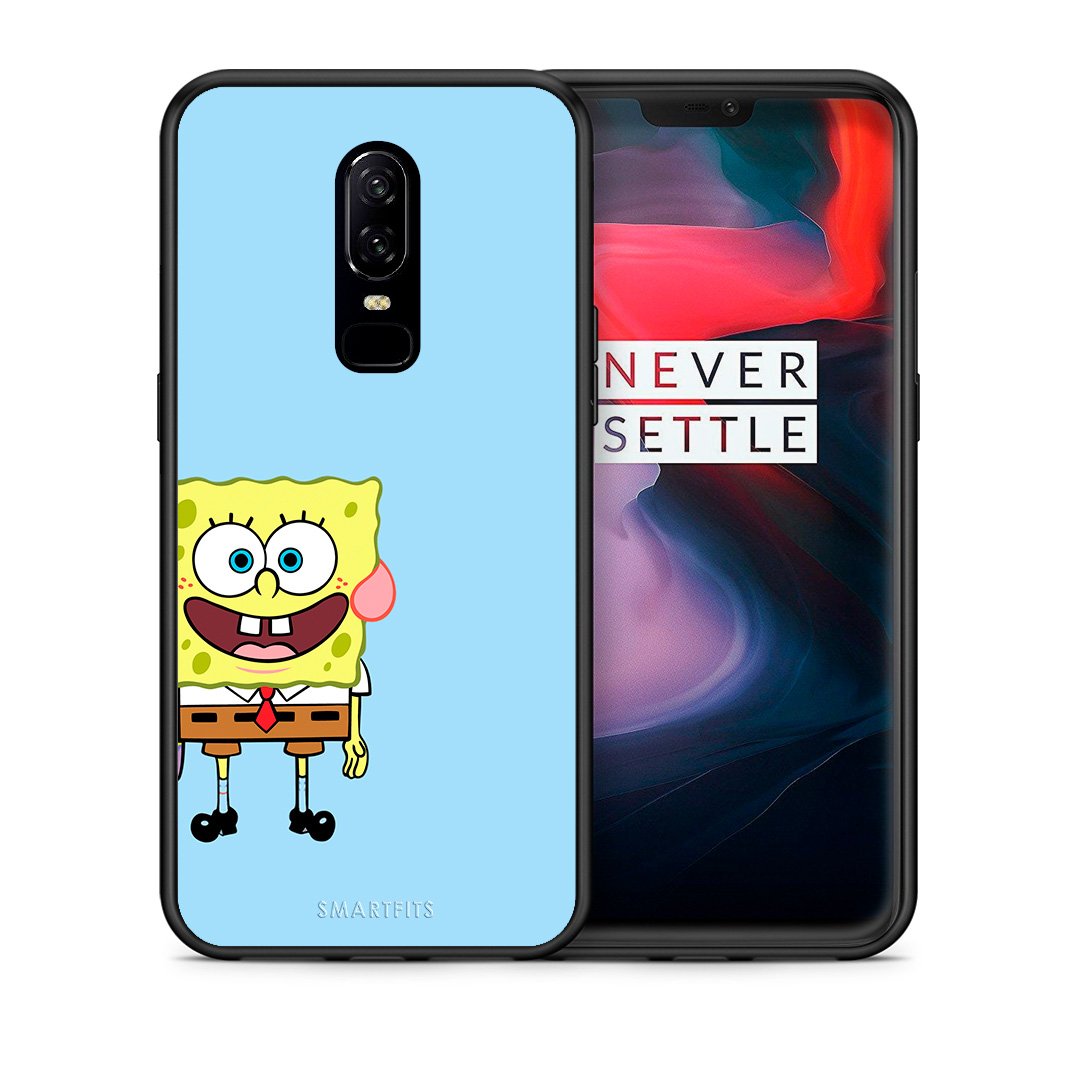 Θήκη OnePlus 6 Friends Bob από τη Smartfits με σχέδιο στο πίσω μέρος και μαύρο περίβλημα | OnePlus 6 Friends Bob case with colorful back and black bezels