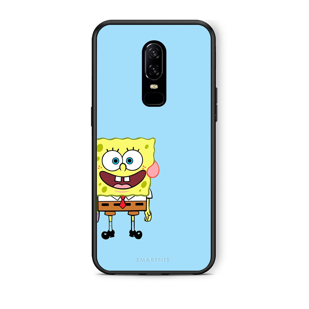 OnePlus 6 Friends Bob θήκη από τη Smartfits με σχέδιο στο πίσω μέρος και μαύρο περίβλημα | Smartphone case with colorful back and black bezels by Smartfits