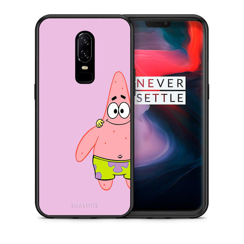 Θήκη OnePlus 6  Friends Patrick από τη Smartfits με σχέδιο στο πίσω μέρος και μαύρο περίβλημα | OnePlus 6  Friends Patrick case with colorful back and black bezels