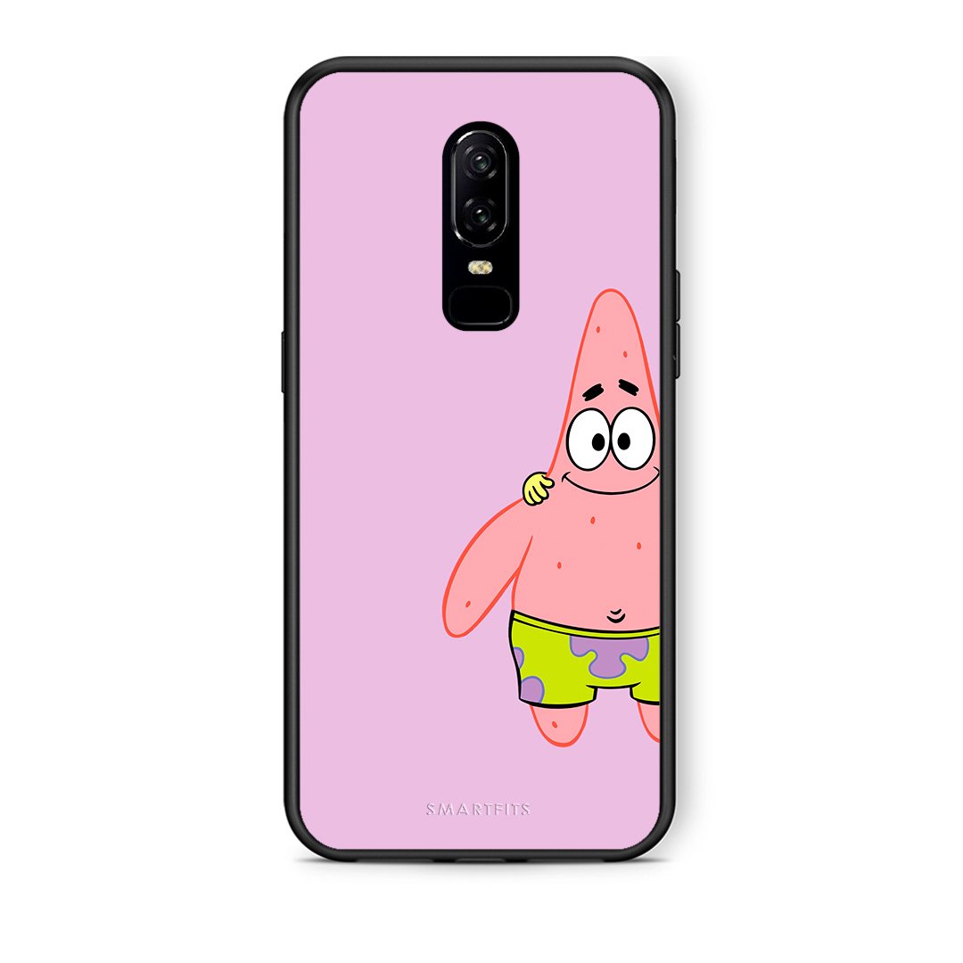OnePlus 6  Friends Patrick θήκη από τη Smartfits με σχέδιο στο πίσω μέρος και μαύρο περίβλημα | Smartphone case with colorful back and black bezels by Smartfits