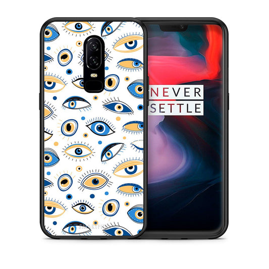 Θήκη OnePlus 6 Ftou Ftou από τη Smartfits με σχέδιο στο πίσω μέρος και μαύρο περίβλημα | OnePlus 6 Ftou Ftou case with colorful back and black bezels
