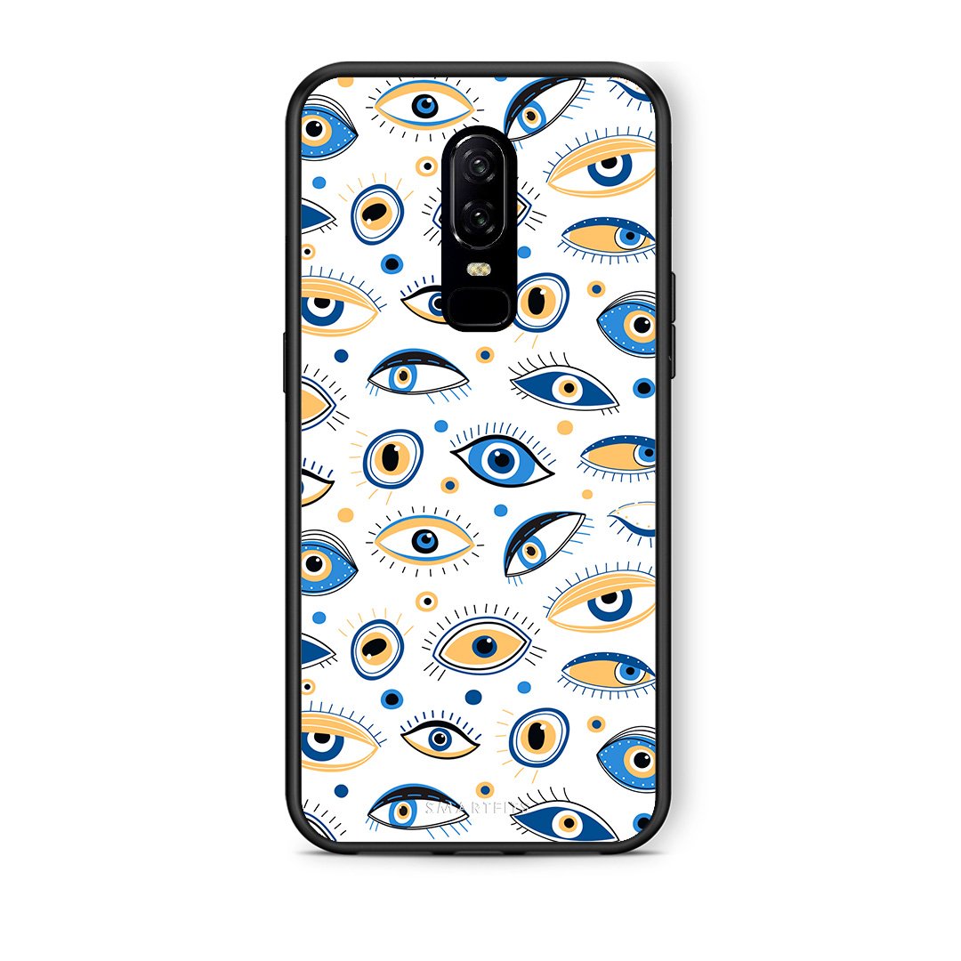 OnePlus 6 Ftou Ftou θήκη από τη Smartfits με σχέδιο στο πίσω μέρος και μαύρο περίβλημα | Smartphone case with colorful back and black bezels by Smartfits